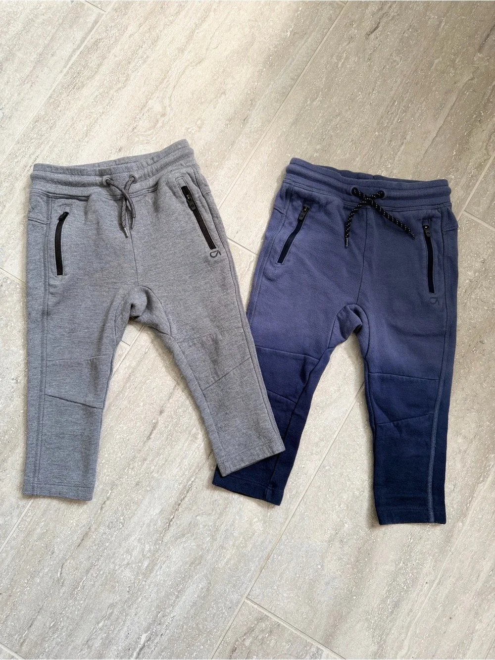 GapFit Toddler Jogger Pants 18-24M Gray Blue Zip Pocket Athletic Bundle 2